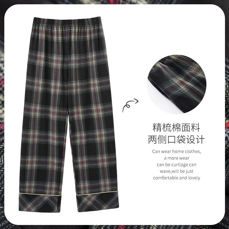 New Style Hot Sale Cotton Plaid Pajama Pants for Adluts Home Furnishing Cotton Trousers Cotton Pajama Men Sleep Bottom Home Wear