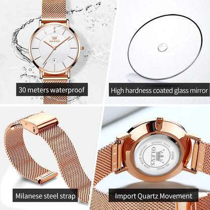 5869 Ultra Thin Women'S Quartz Watch High Quality Rose Gold Stainless Steel Waterproof Watch Top Luxury Brand Women Watch