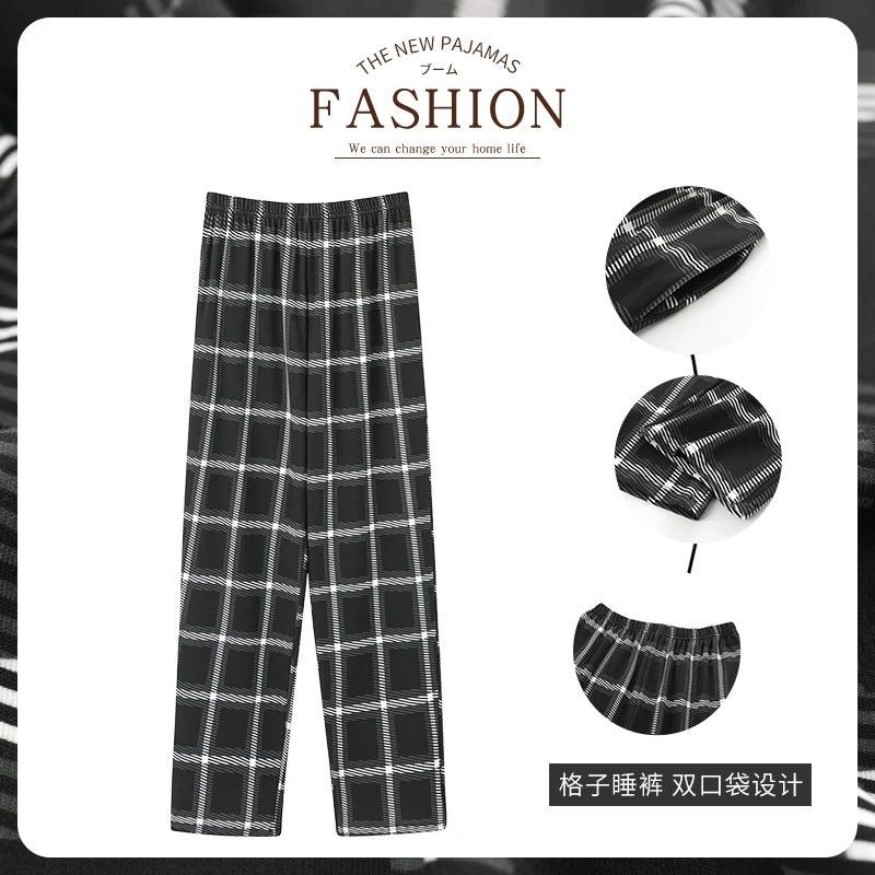 New Style Hot Sale Cotton Plaid Pajama Pants for Adluts Home Furnishing Cotton Trousers Cotton Pajama Men Sleep Bottom Home Wear