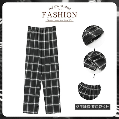 New Style Hot Sale Cotton Plaid Pajama Pants for Adluts Home Furnishing Cotton Trousers Cotton Pajama Men Sleep Bottom Home Wear