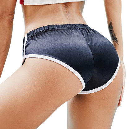 Low Waist Satin Shiny Beachwear Hot Sexy Running Booty Shorts High Cut Athletic Gym Trunks Micro Mini Bermudas Pantalon Corto