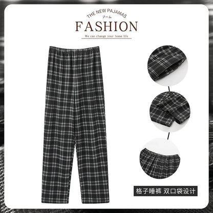 New Style Hot Sale Cotton Plaid Pajama Pants for Adluts Home Furnishing Cotton Trousers Cotton Pajama Men Sleep Bottom Home Wear
