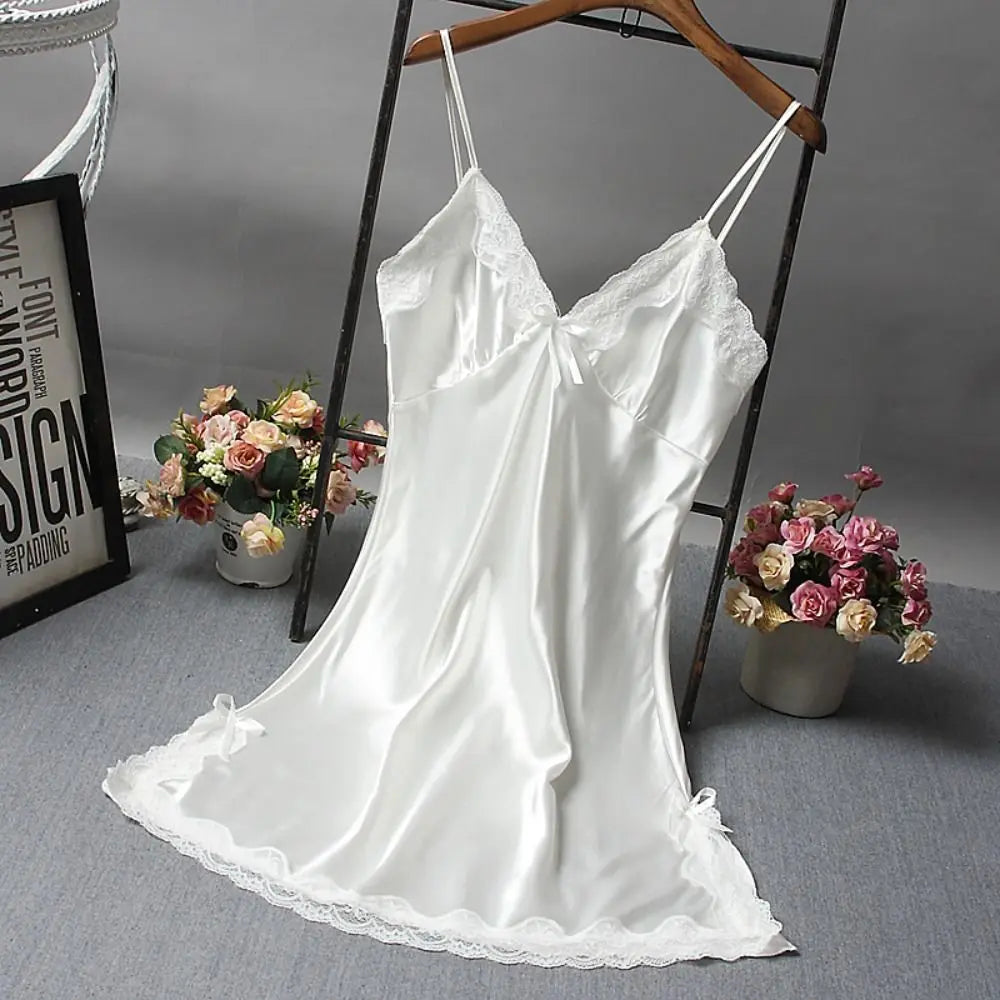 Sexy Lace Patchwork Camisola Lingerie Nighty Wedding Dress Sleep Wear Nightdress Clothes Women'S Nightgowns Sexy Nightwear