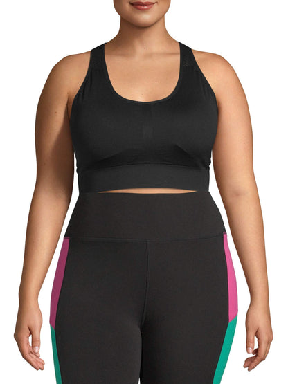 Women'S plus Size Sports Bra High Support Seamless Racerback
