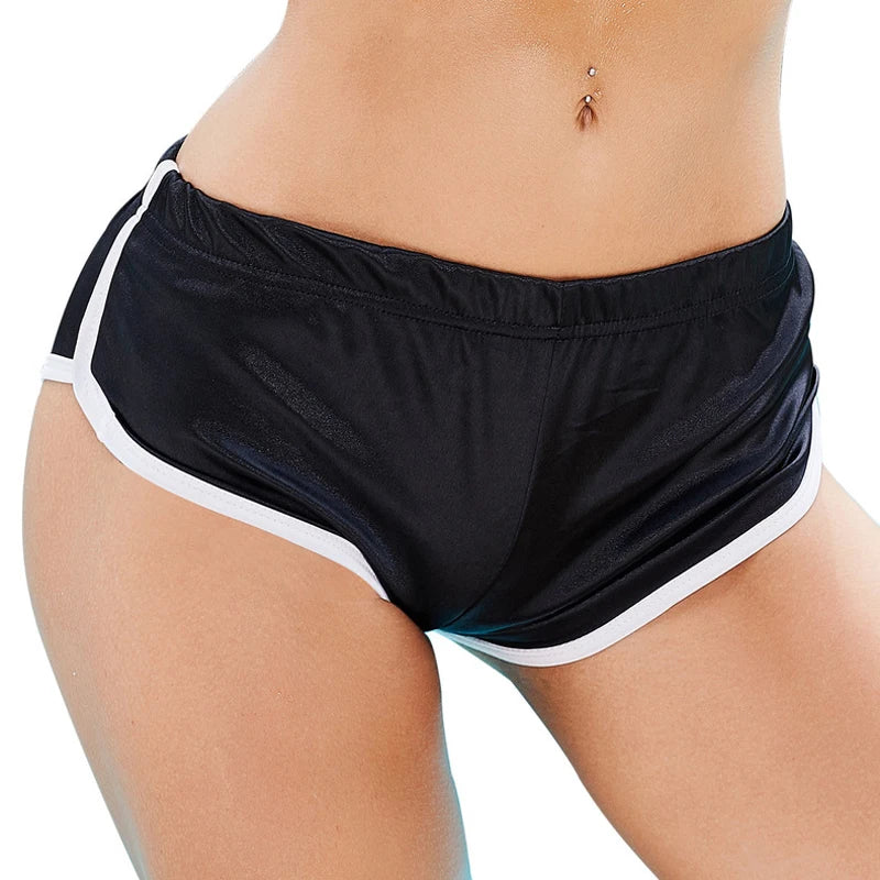 Low Waist Satin Shiny Beachwear Hot Sexy Running Booty Shorts High Cut Athletic Gym Trunks Micro Mini Bermudas Pantalon Corto