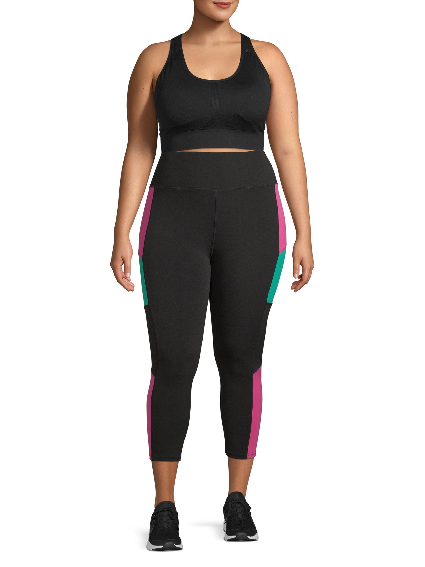 Women'S plus Size Sports Bra High Support Seamless Racerback
