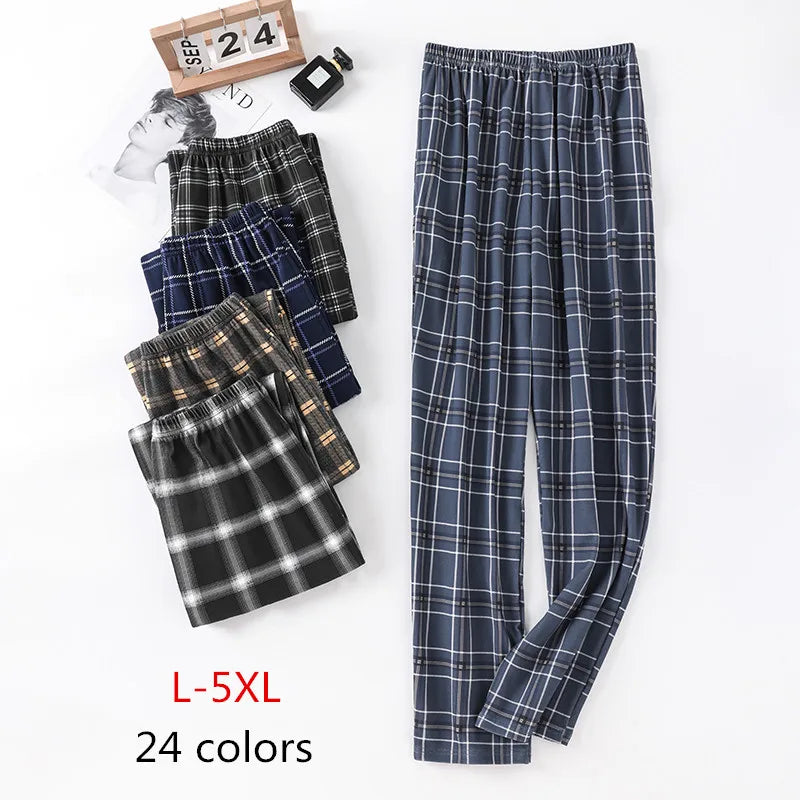 New Style Hot Sale Cotton Plaid Pajama Pants for Adluts Home Furnishing Cotton Trousers Cotton Pajama Men Sleep Bottom Home Wear