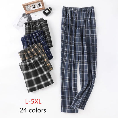New Style Hot Sale Cotton Plaid Pajama Pants for Adluts Home Furnishing Cotton Trousers Cotton Pajama Men Sleep Bottom Home Wear