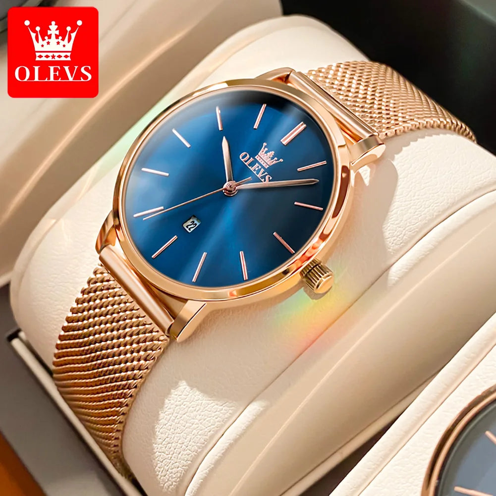 5869 Ultra Thin Women'S Quartz Watch High Quality Rose Gold Stainless Steel Waterproof Watch Top Luxury Brand Women Watch